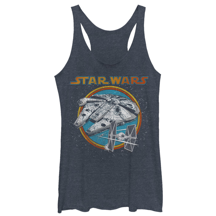 fifth sun Women's Star Wars Galactic Ship Journey Racerback Tank Top