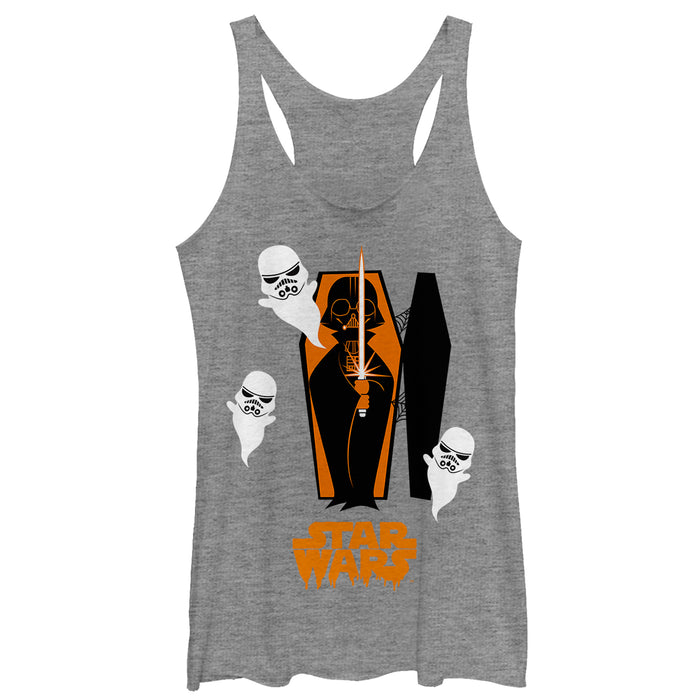 fifth sun Women's Star Wars Halloween Darth Vader Coffin Racerback Tank Top