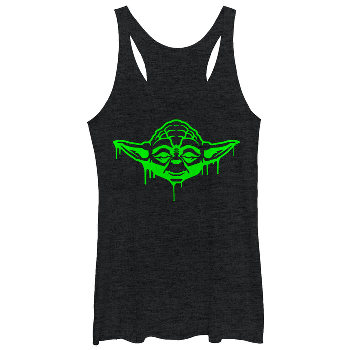 fifth sun Women's Star Wars Halloween Dripping Jedi Master Yoda Racerback Tank Top