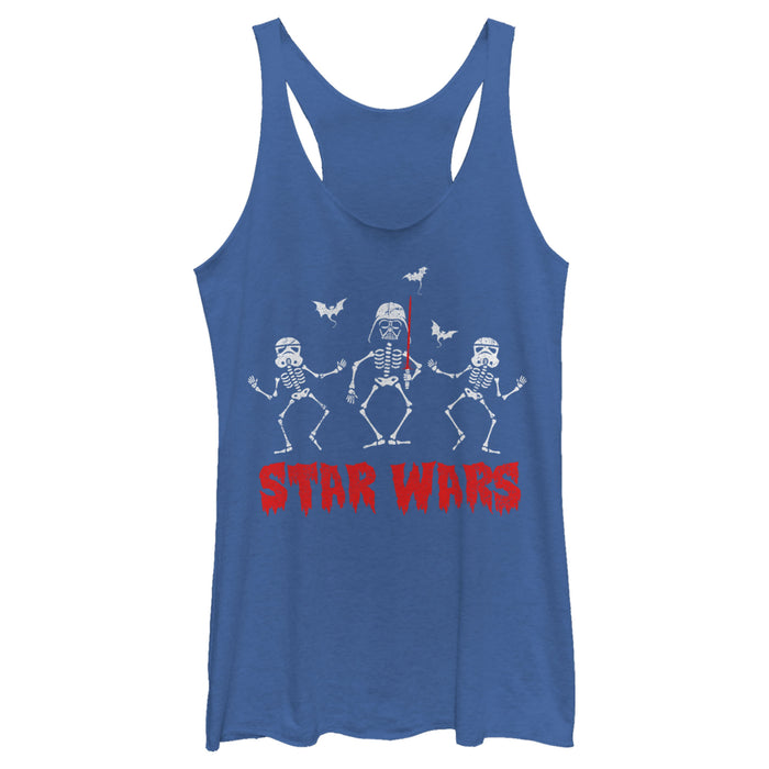 Fifth Sun Women's Star Wars Halloween Vader Skeletons Racerback Tank Top
