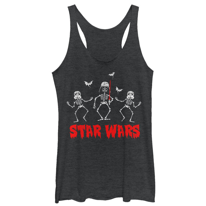 fifth sun Women's Star Wars Halloween Vader Skeletons Racerback Tank Top