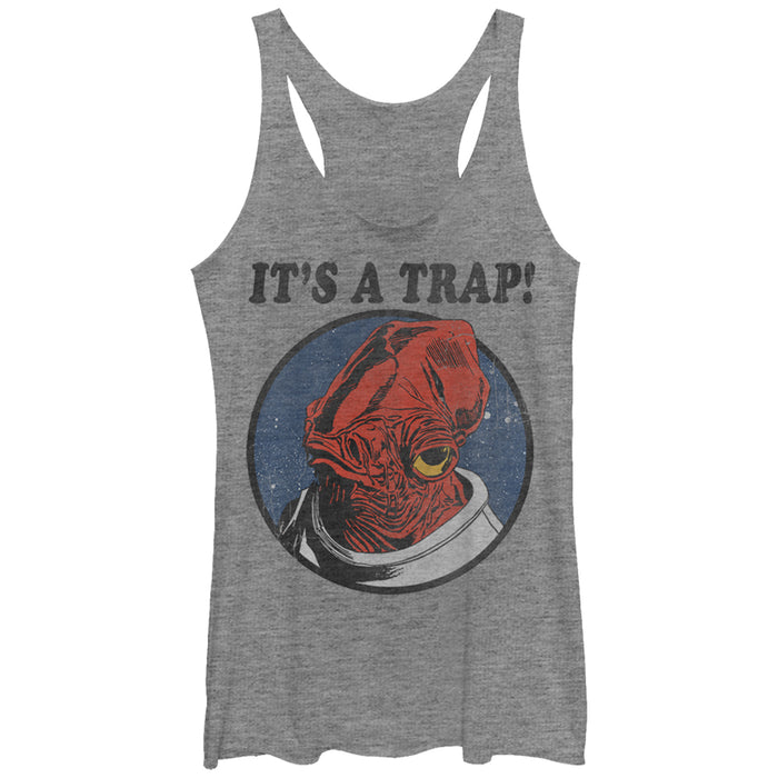 fifth sun Women's Star Wars It's a Trap Admiral Ackbar Racerback Tank Top