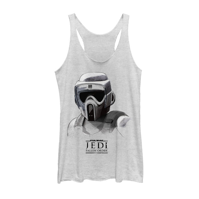 fifth sun Women's Star Wars Jedi: Fallen Order Grayscale Scout Trooper Racerback Tank Top