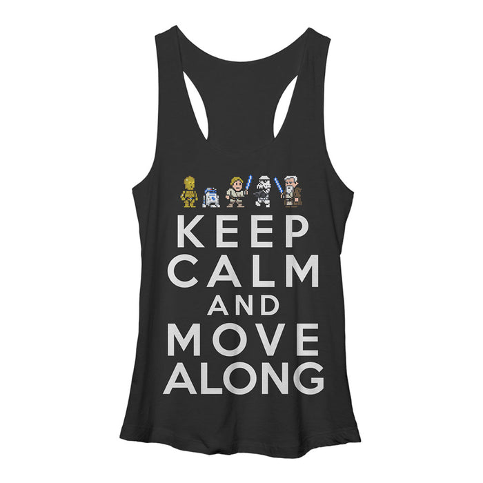 fifth sun Women's Star Wars Keep Calm and Move Along Racerback Tank Top