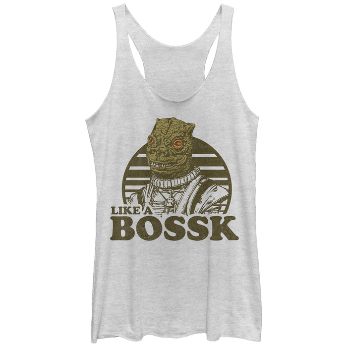 fifth sun Women's Star Wars Like a Bossk Racerback Tank Top