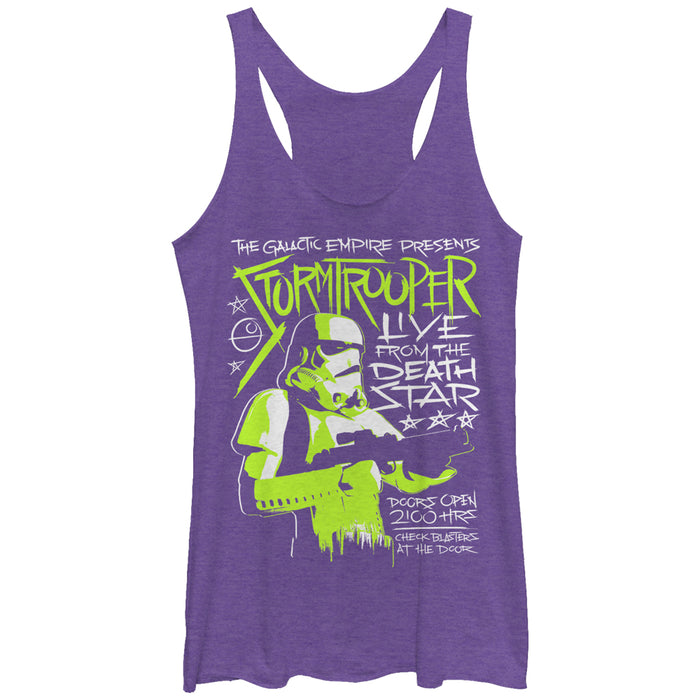 fifth sun Women's Star Wars Live From The Death Star Stormtrooper Live In Concert Racerback Tank Top