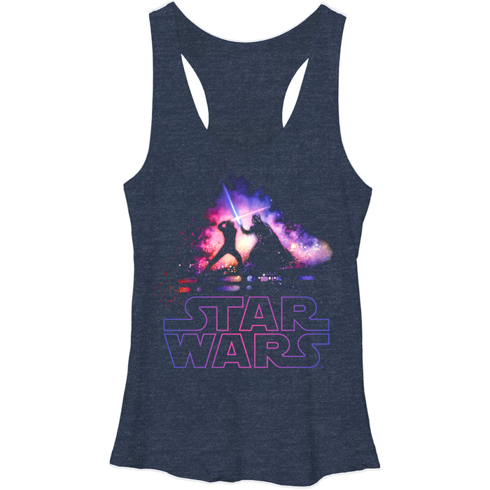 fifth sun Women's Star Wars Luke and Vader Duel Racerback Tank Top