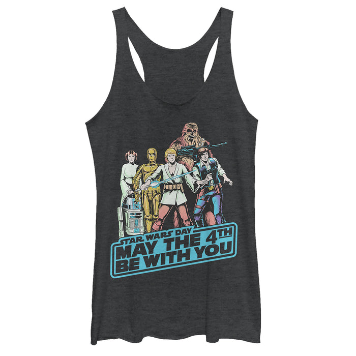 fifth sun Women's Star Wars May the Fourth Classic Poster Racerback Tank Top
