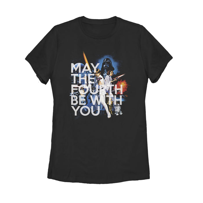 fifth sun Women's Star Wars May the Fourth Classic Scene T-Shirt