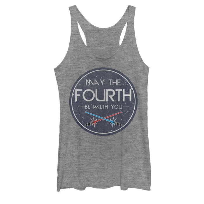 fifth sun Women's Star Wars May the Fourth Lightsabers Racerback Tank Top