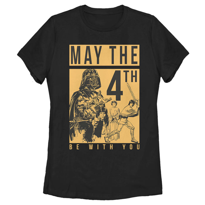 fifth sun Women's Star Wars May the Fourth Two Tone Box T-Shirt