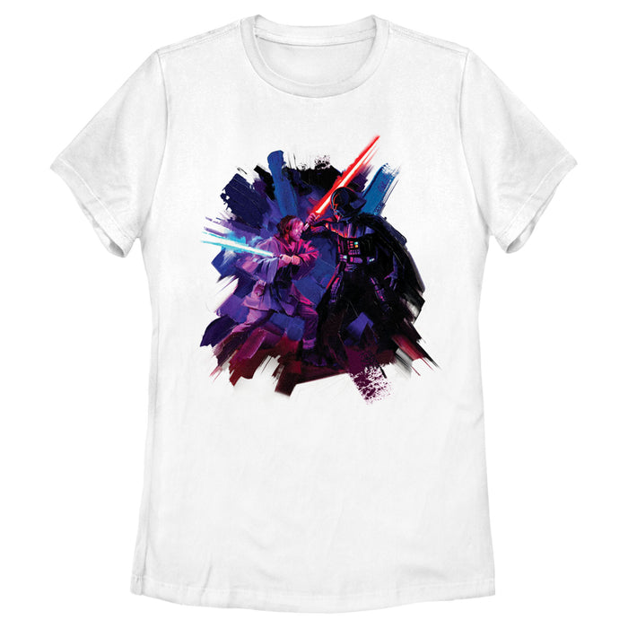 fifth sun Women's Star Wars: Obi-Wan Kenobi Darth Vader and Obi-Wan Kenobi Battle Paint T-Shirt