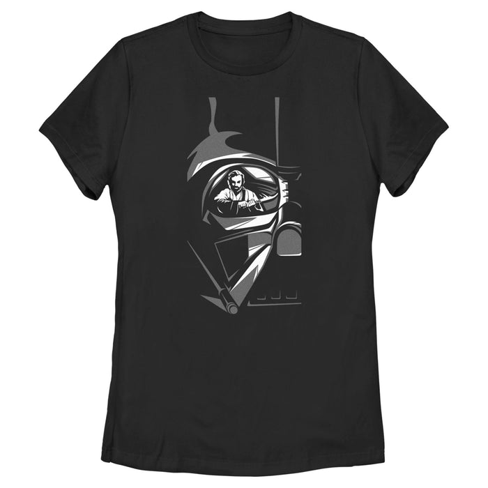 fifth sun Women's Star Wars: Obi-Wan Kenobi Darth Vader Helmet Reflection with Obi-Wan T-Shirt