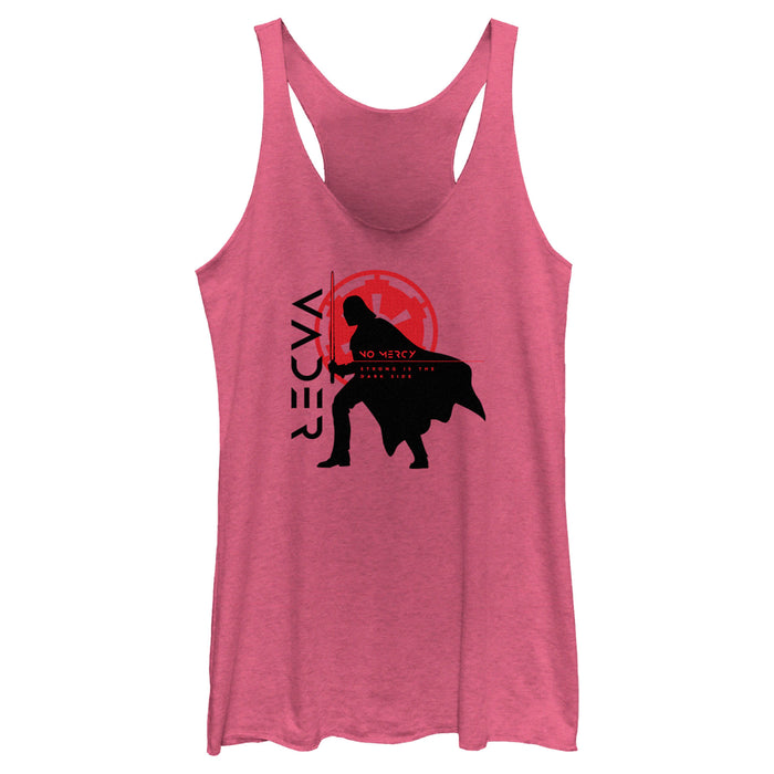 fifth sun Women's Star Wars: Obi-Wan Kenobi Darth Vader No Mercy Silhouette Racerback Tank Top
