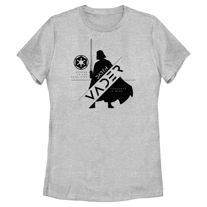 fifth sun Women's Star Wars: Obi-Wan Kenobi Darth Vader Strong is the Dark Side Silhouette T-Shirt
