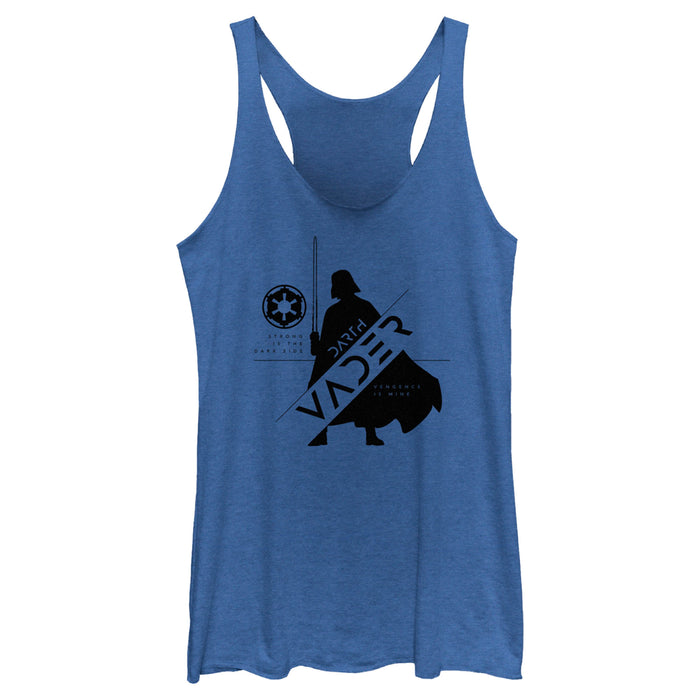 fifth sun Women's Star Wars: Obi-Wan Kenobi Darth Vader Strong is the Dark Side Silhouette Racerback Tank Top