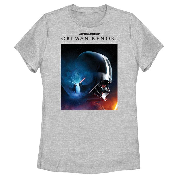 fifth sun Women's Star Wars: Obi-Wan Kenobi Darth Vader vs Kenobi Galactic Battle Poster T-Shirt