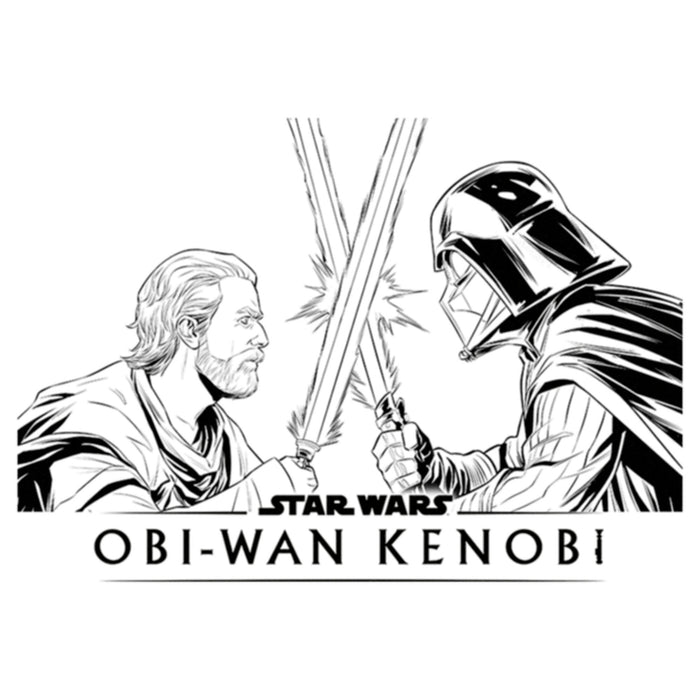 Fifth Sun Women's Star Wars: Obi-Wan Kenobi Darth Vader Vs Kenobi Sketch Lightsaber Duel T-Shirt