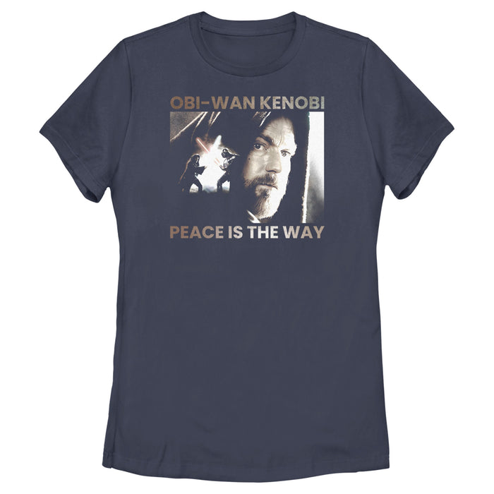 fifth sun Women's Star Wars: Obi-Wan Kenobi Darth Vader vs Kenobi Peace is the Way T-Shirt