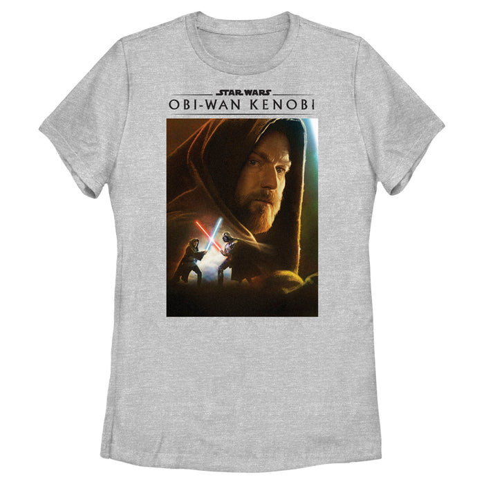 fifth sun Women's Star Wars: Obi-Wan Kenobi Darth Vader vs Kenobi Artistic Lightsaber Duel T-Shirt