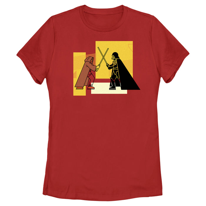 fifth sun Women's Star Wars: Obi-Wan Kenobi Darth Vader Vs. Obi-Wan Kenobi Color Block T-Shirt
