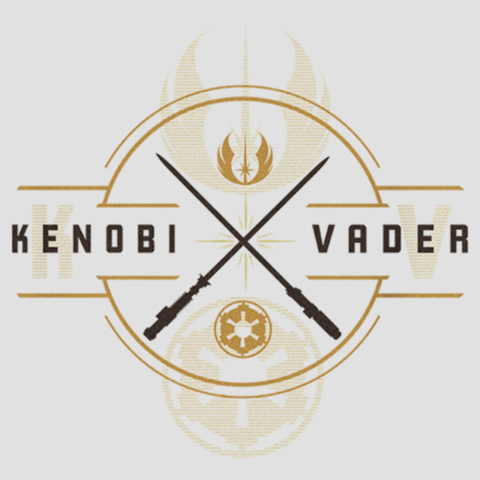Fifth Sun Women's Star Wars: Obi-Wan Kenobi Vader And Kenobi Lightsaber Crest Racerback Tank Top