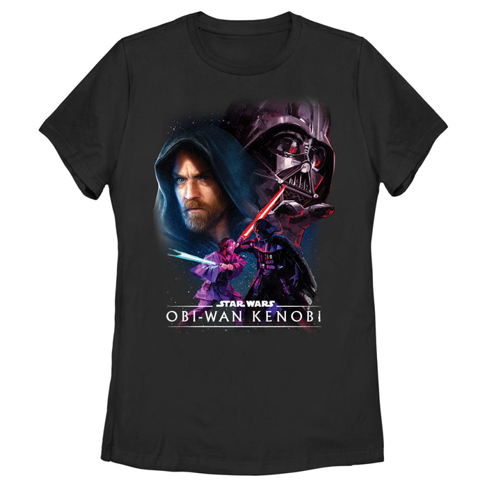 fifth sun Women's Star Wars: Obi-Wan Kenobi Vader and Kenobi Face Off T-Shirt
