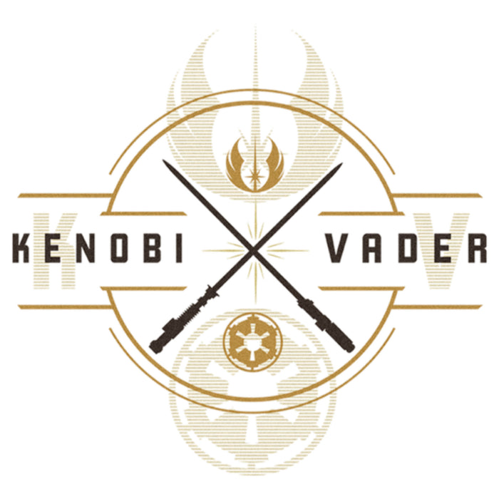 Fifth Sun Women's Star Wars: Obi-Wan Kenobi Vader And Kenobi Lightsaber Crest T-Shirt