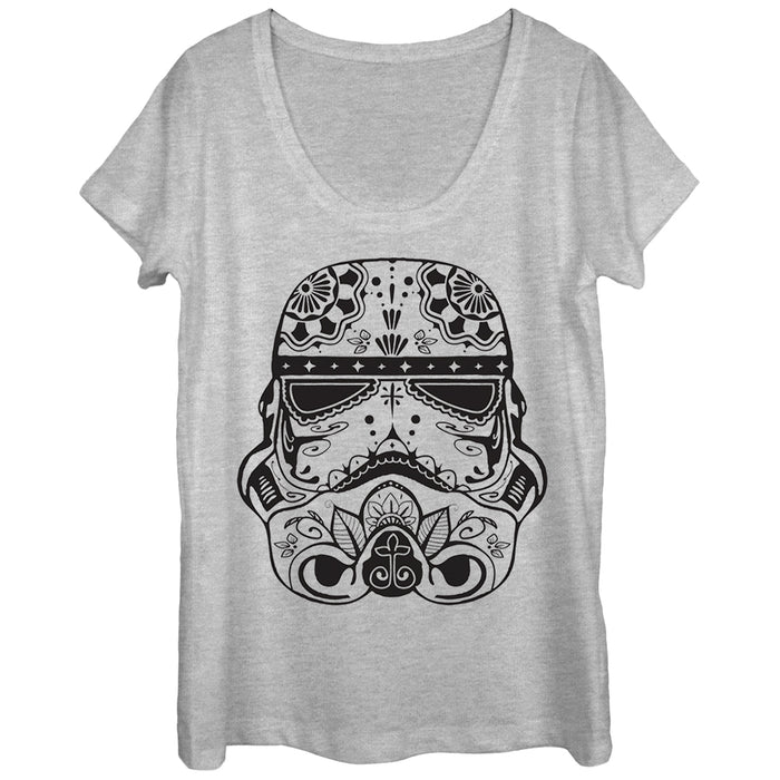 fifth sun Women's Star Wars Ornate Stormtrooper Scoop Neck