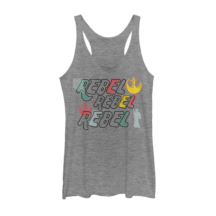 fifth sun Women's Star Wars Pop '80s Rebel Racerback Tank Top