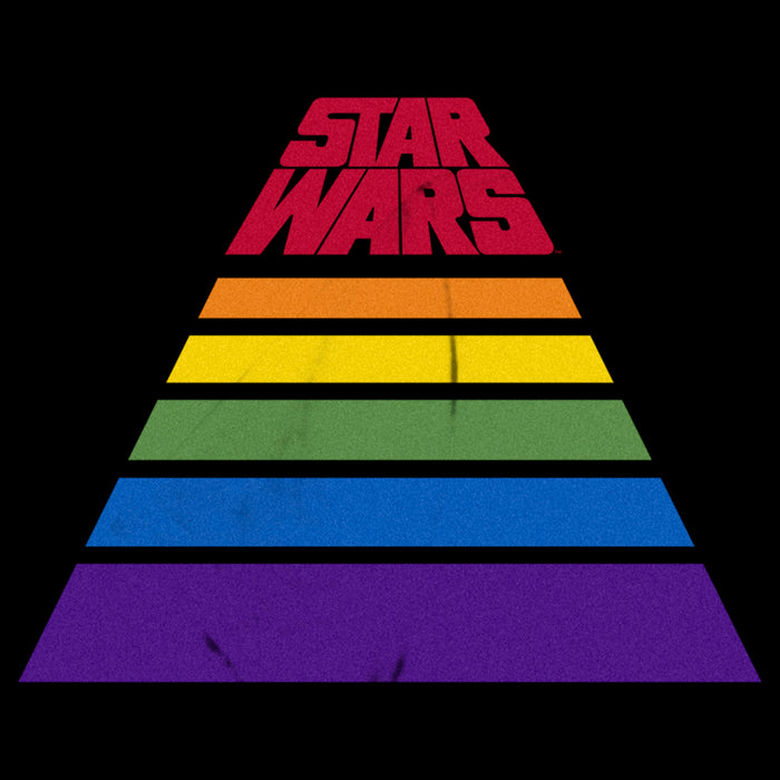 Fifth Sun Women's Star Wars Pride Rainbow Stripe Pyramid Logo T-Shirt