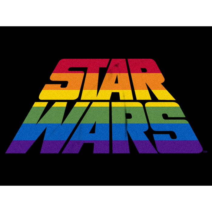 Fifth Sun Women's Star Wars Pride Stripe Perspective Rainbow Logo T-Shirt
