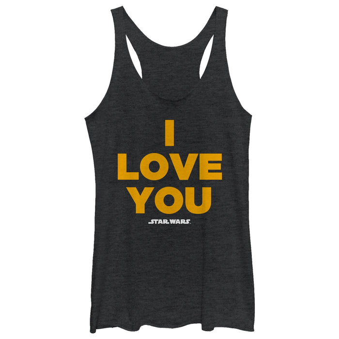 fifth sun Women's Star Wars Princess Leia I Love You Racerback Tank Top