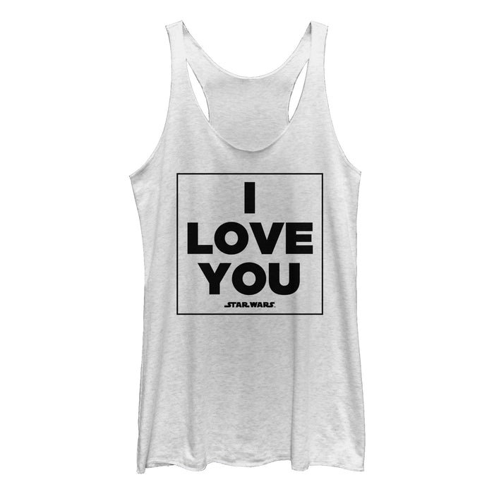 fifth sun Women's Star Wars Princess Leia I Love You Racerback Tank Top