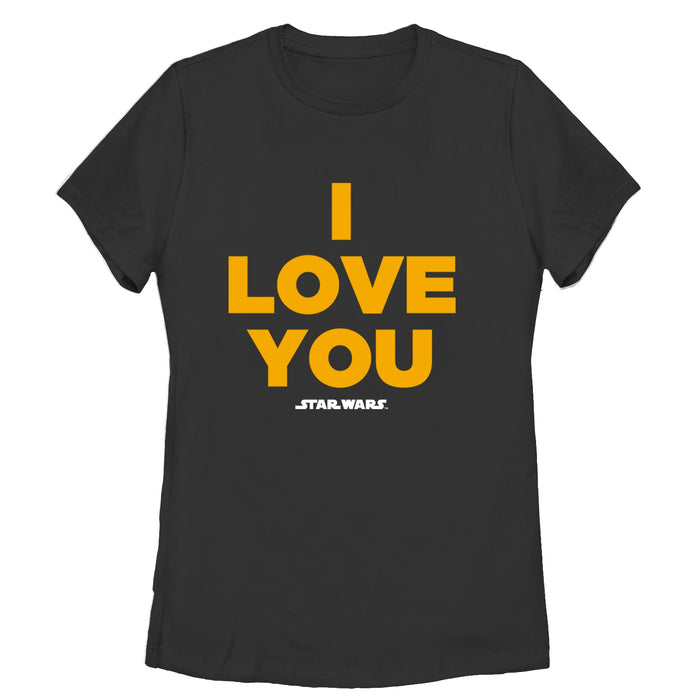 fifth sun Women's Star Wars Princess Leia I Love You T-Shirt