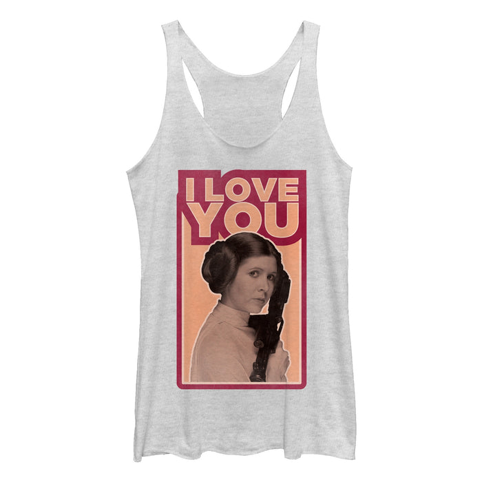 fifth sun Women's Star Wars Princess Leia Quote I Love You Racerback Tank Top