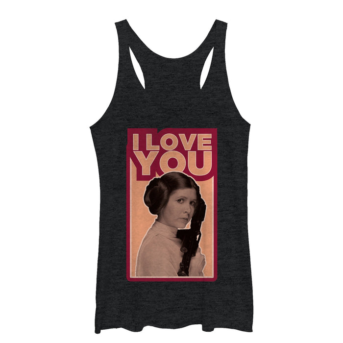 fifth sun Women's Star Wars Princess Leia Quote I Love You Racerback Tank Top