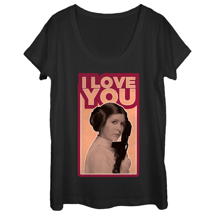fifth sun Women's Star Wars Princess Leia Quote I Love You Scoop Neck