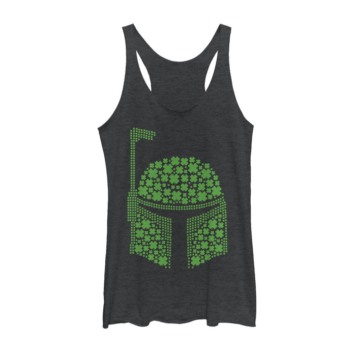 fifth sun Women's Star Wars St. Patrick's Boba Fett Clover Racerback Tank Top