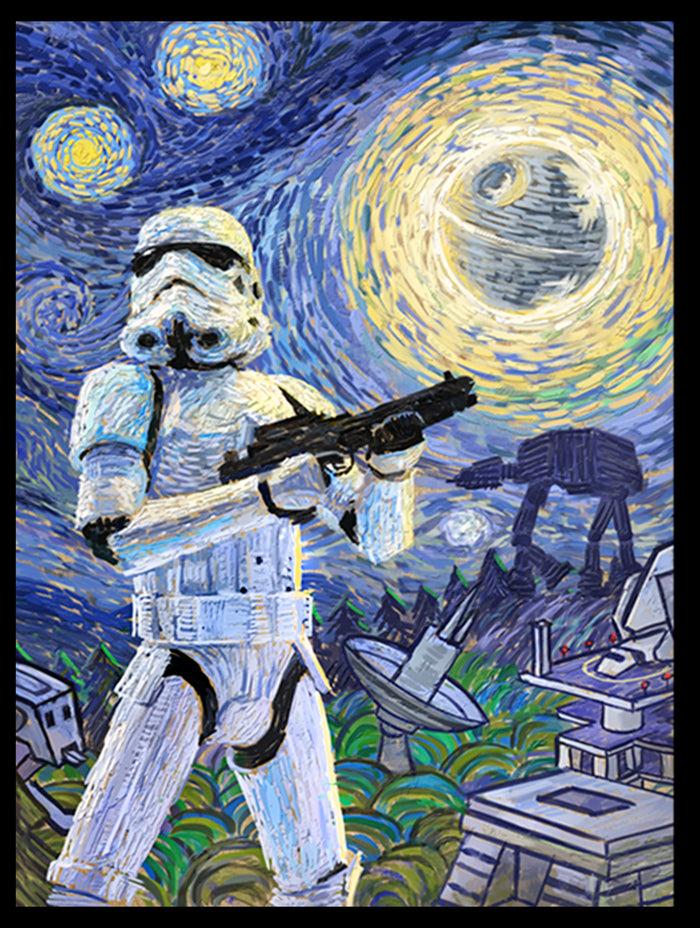 Fifth Sun Women's Star Wars Stormtrooper Starry Night Racerback Tank Top