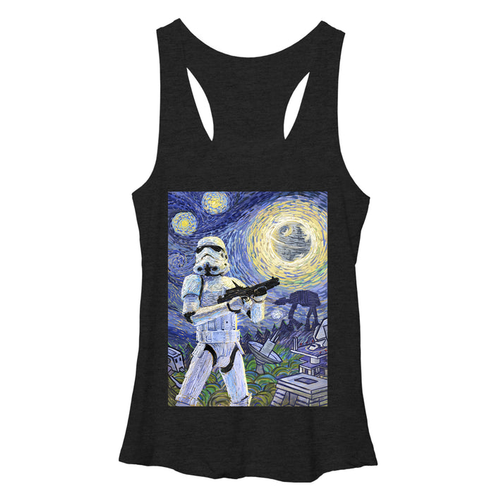 fifth sun Women's Star Wars Stormtrooper Starry Night Racerback Tank Top
