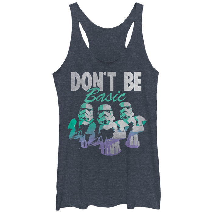 fifth sun Women's Star Wars Stormtroopers Don't Be Basic Racerback Tank Top