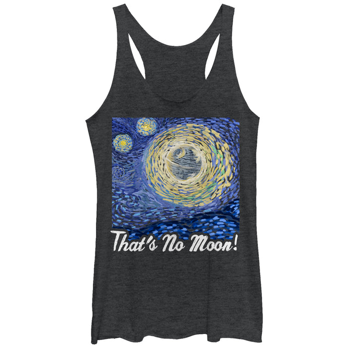 fifth sun Women's Star Wars That's No Moon Art Racerback Tank Top