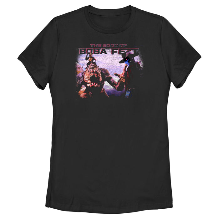 fifth sun Women's Star Wars: The Book of Boba Fett Cad Bane Rancor and Boba Standoff T-Shirt