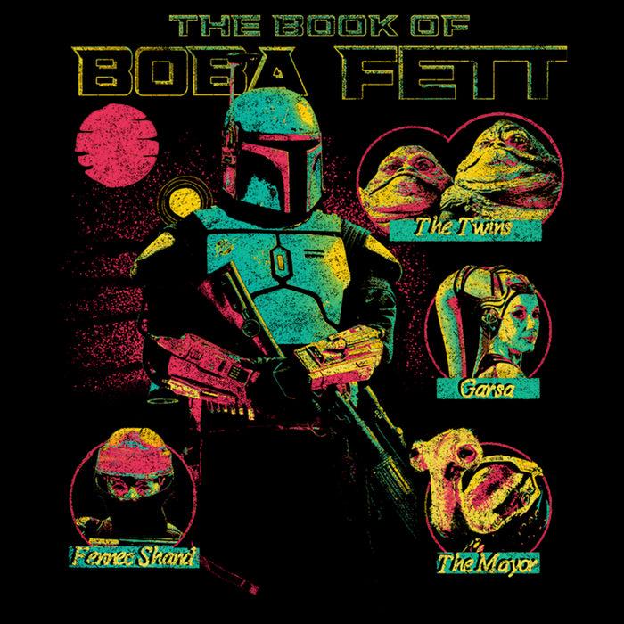 Fifth Sun Women's Star Wars: The Book Of Boba Fett Distressed Character Line-up T-Shirt