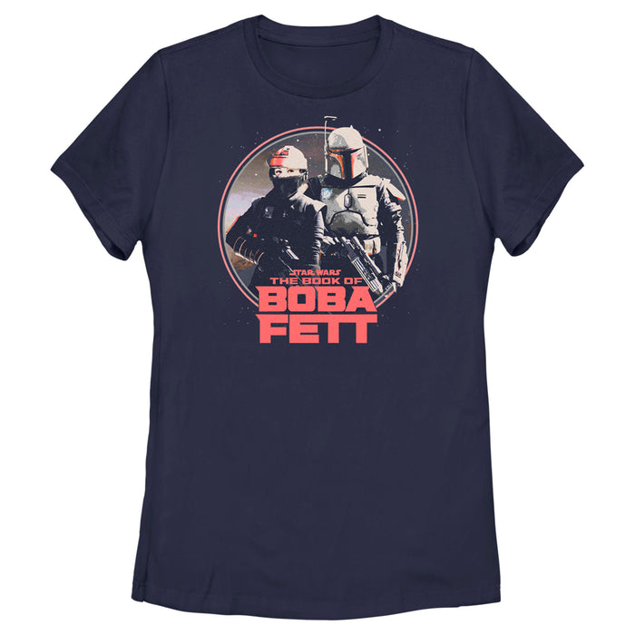 fifth sun Women's Star Wars: The Book of Boba Fett Fennec and Boba Classic Circle T-Shirt