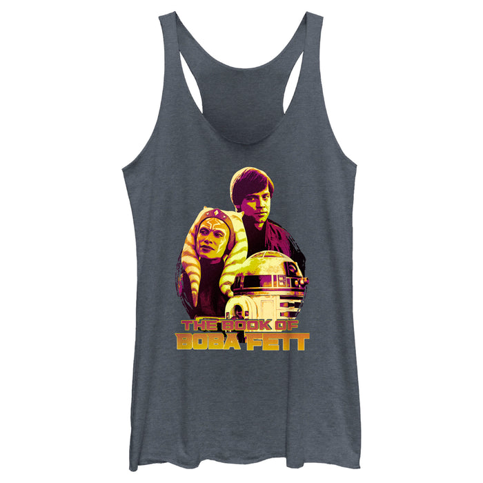 fifth sun Women's Star Wars: The Book of Boba Fett R2-D2 Skywalker Tano Old Friends Racerback Tank Top