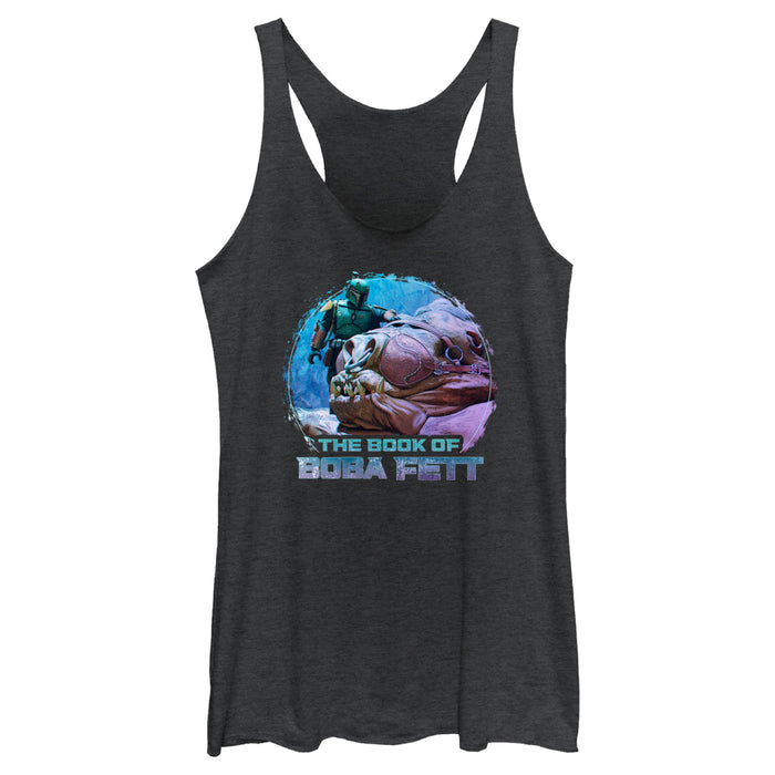 fifth sun Women's Star Wars: The Book of Boba Fett Rancor and Boba Racerback Tank Top