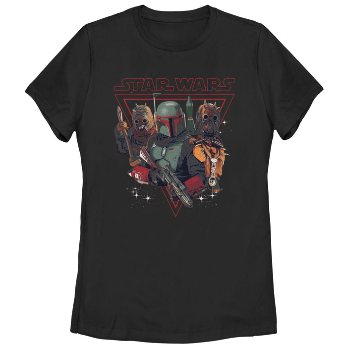 fifth sun Women's Star Wars: The Book of Boba Fett Tusken Raiders and Boba Bounty Hunters T-Shirt