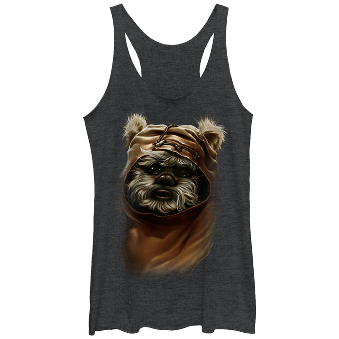 fifth sun Women's Star Wars The Ewok Named Wicket Profile Picture Racerback Tank Top